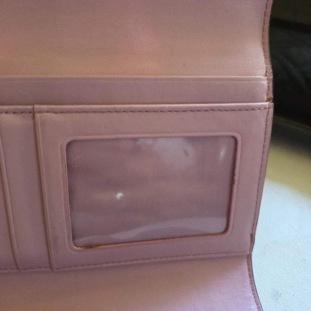 Coach Signature Black Gray Lilac Interior Checkbook Wallet Madison Dot OP Art